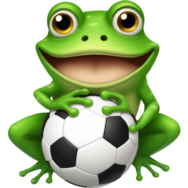 frog with a soccer ball emoji