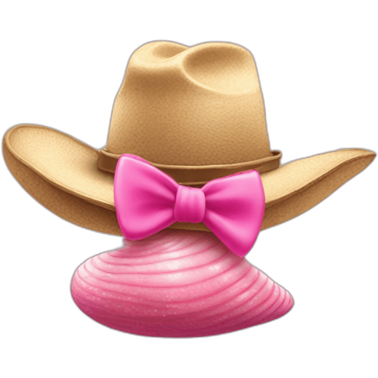 cowboy hat on snail germ with pink bow emoji