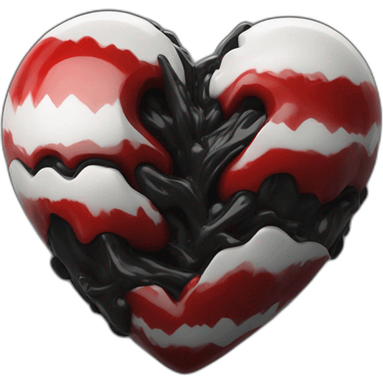 black red white real Heart emoji