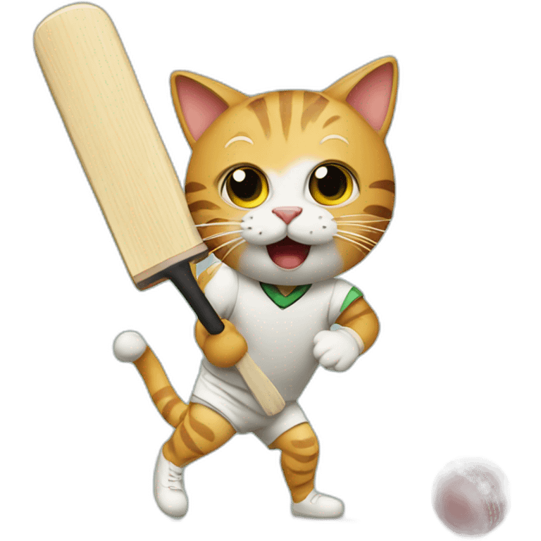 cat playing cricket emoji