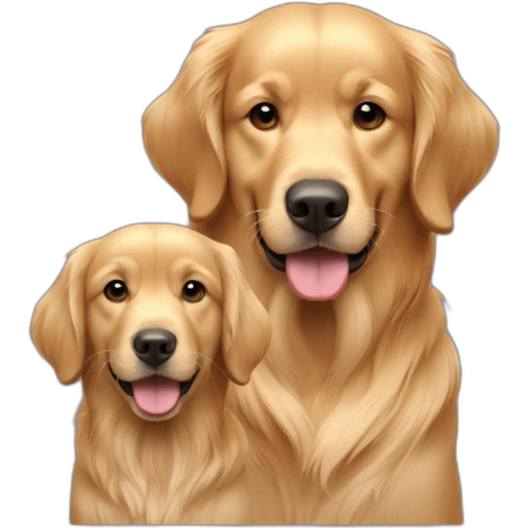 Golden retriever with châtaine girl emoji