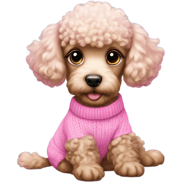 poodle puppy wearing pink jumper  emoji