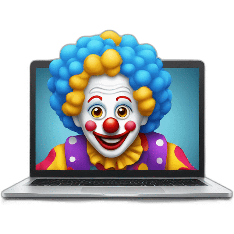 Clown on laptop  emoji