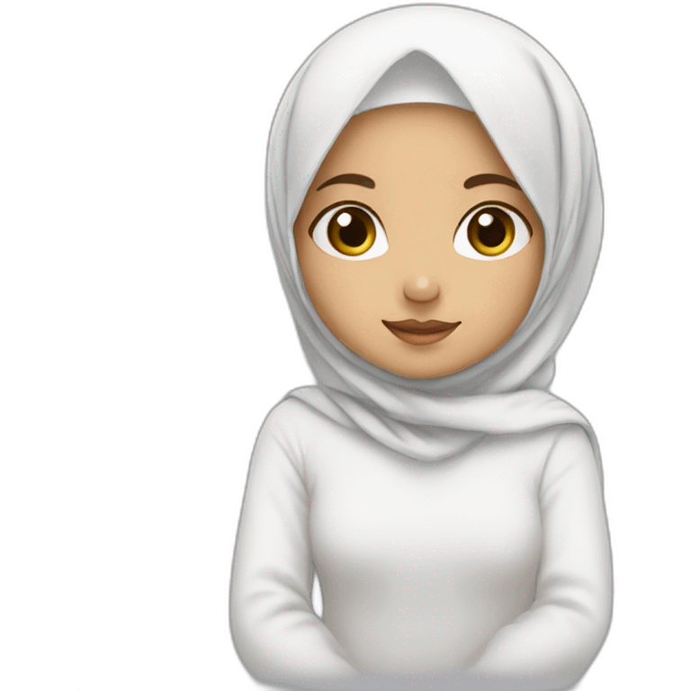 A little girl with white hijab  emoji