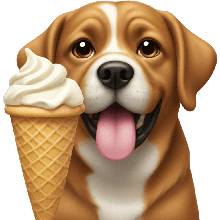 Dog eating ice cream emoji