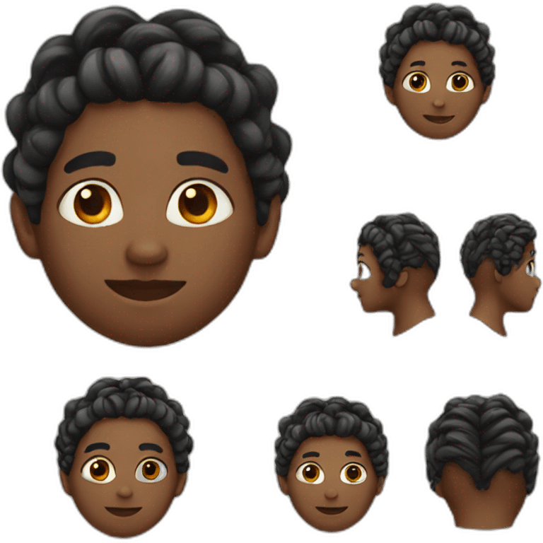 black man with heart shaped braids emoji