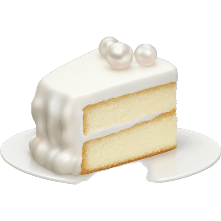 white slice of pearly cake emoji