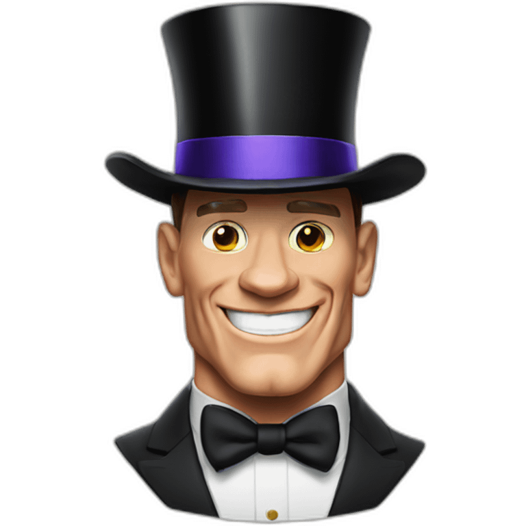 John cena with top hat emoji