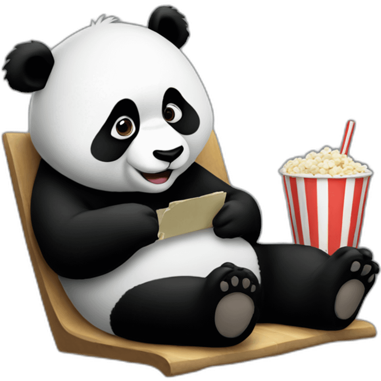 Panda watching movie emoji