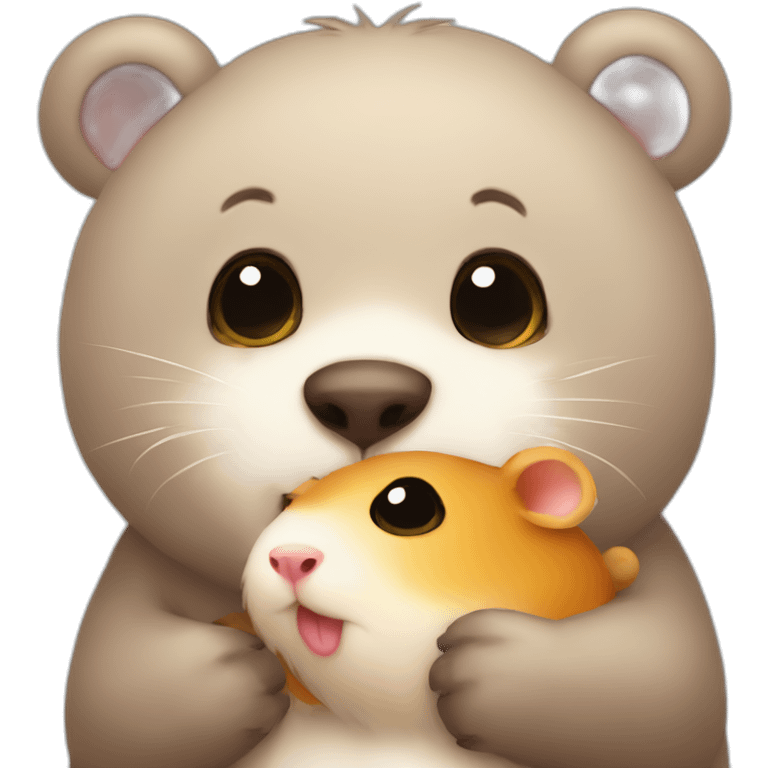 emoji bear kissing cute hamster emoji