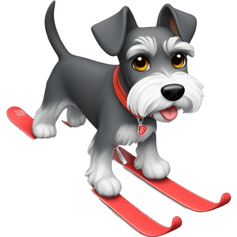 Miniature schnauzer skiing  emoji