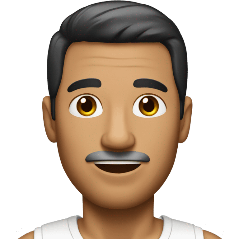 50 year old tanned man with straight short black hair emoji