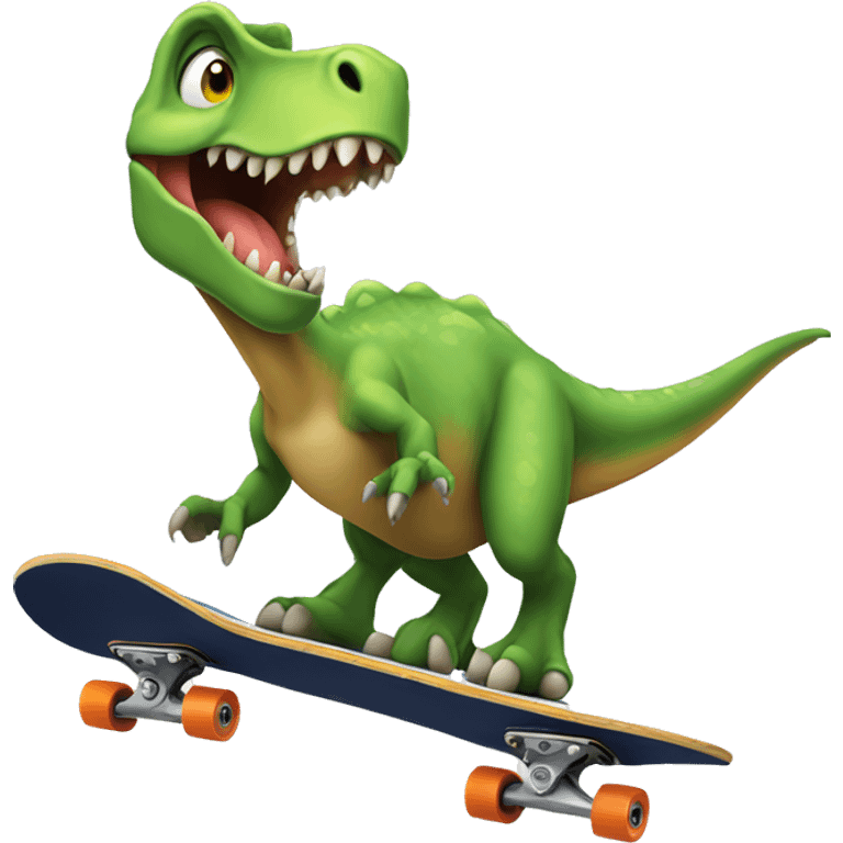 Dinosaur on a skateboard  emoji