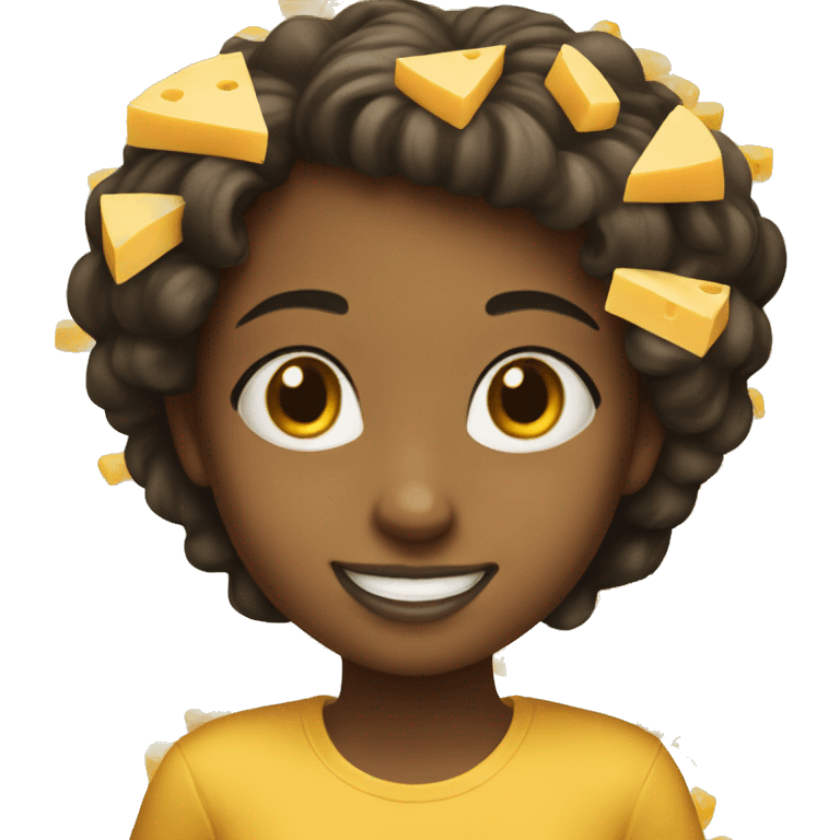 Smiling girl made of cheese emoji