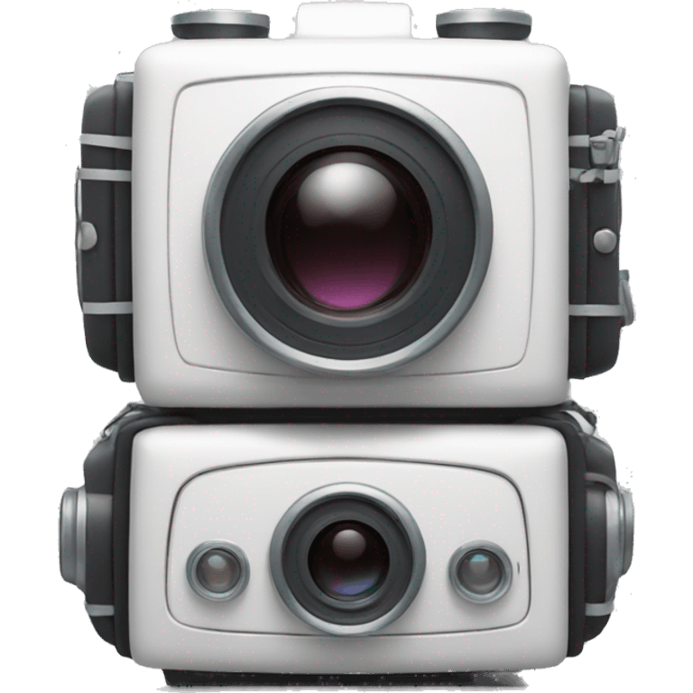 White Camera cube front facing emoji