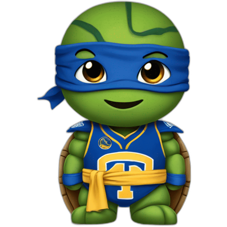 ninja turtle wearing a golden state jersey emoji