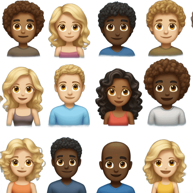 Couple interracial, brown girl with curly hair, blond guy with blue eyes emoji