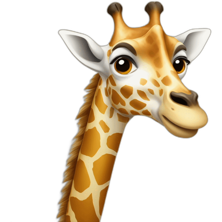 girafe looking on smartphone emoji