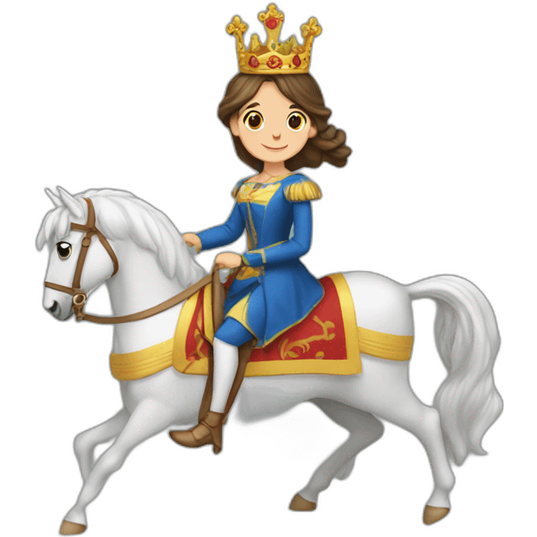 Isabel la Catolica, reina de España montando caballo emoji