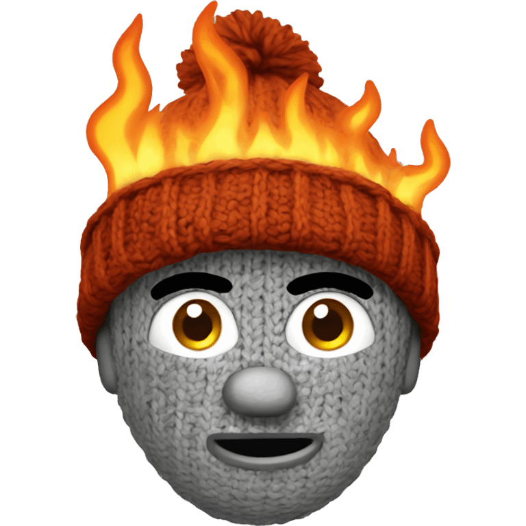 burning knitted hat emoji