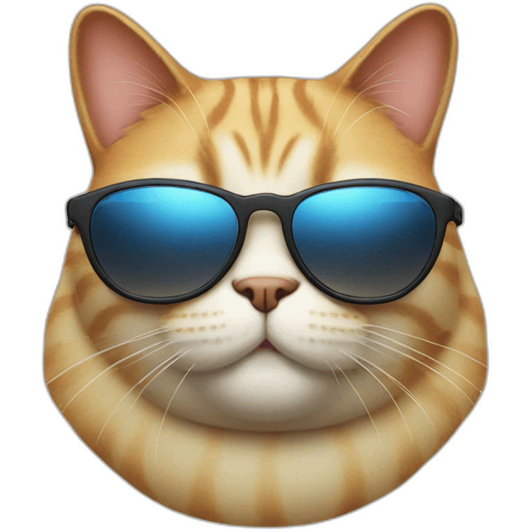 fat cat with sunglass full body  emoji