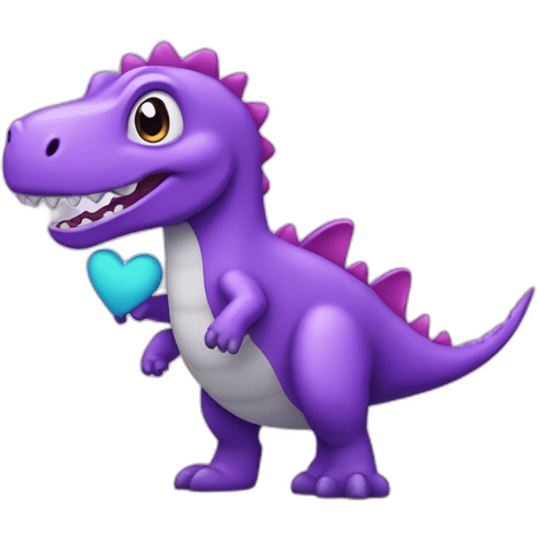 purple dinausor with heart  emoji