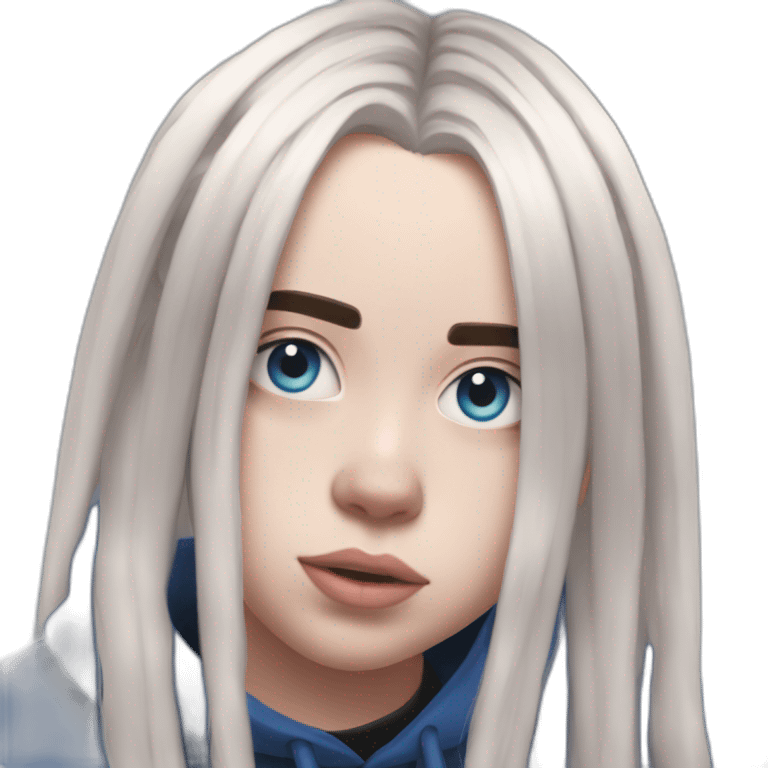 Billie eilish 2017 cheveux bleu emoji