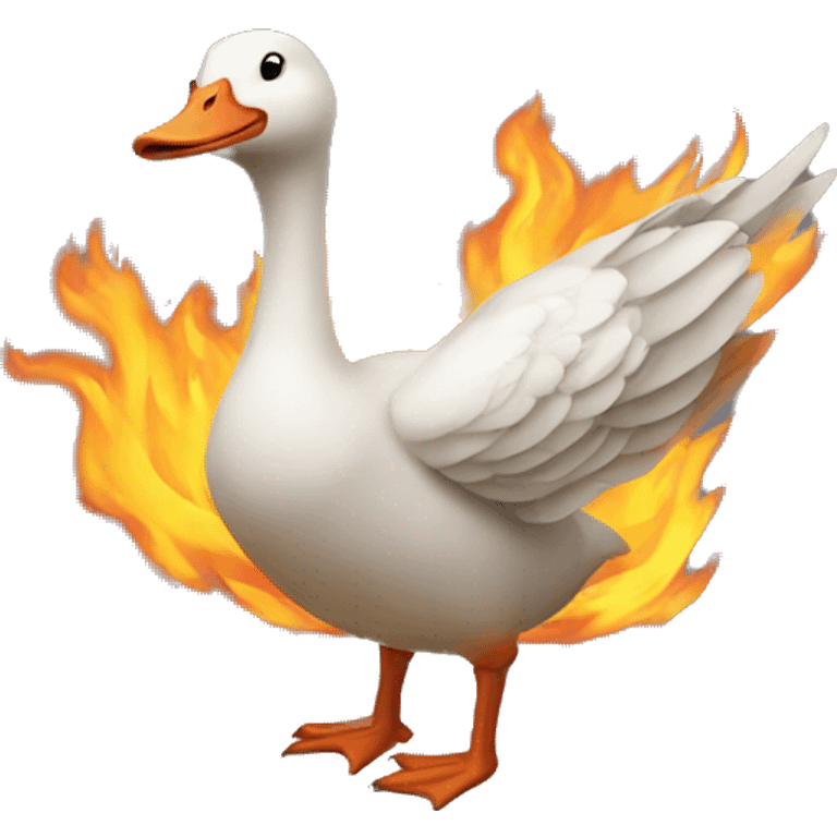 Goose as fire emoji emoji