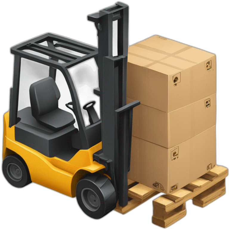 anthropomorphic forklift in isometry emoji