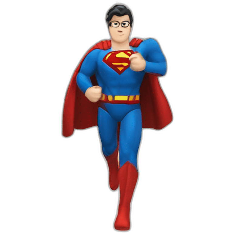 Superman Walking in a model hallway emoji