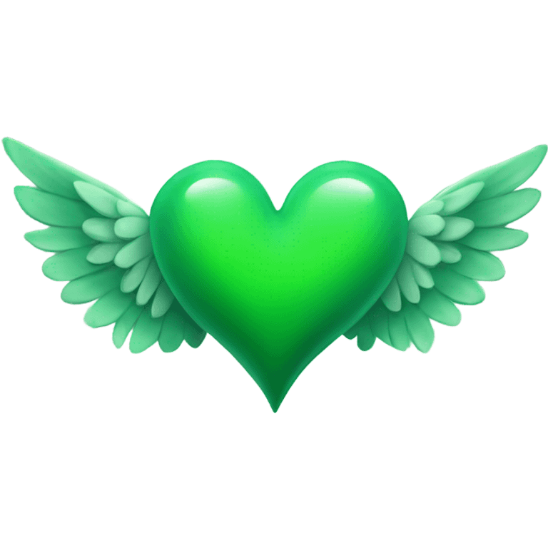 Green heart with wings emoji