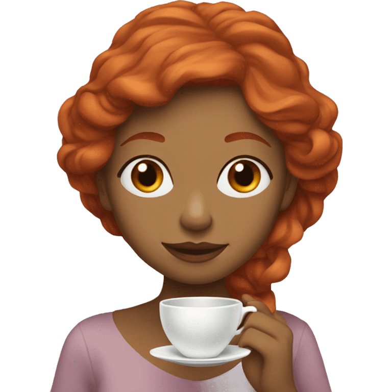 Redhead Girl sipping tea emoji