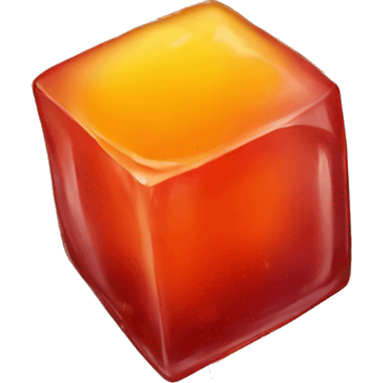 Red, orange, and yellow ice cube emoji