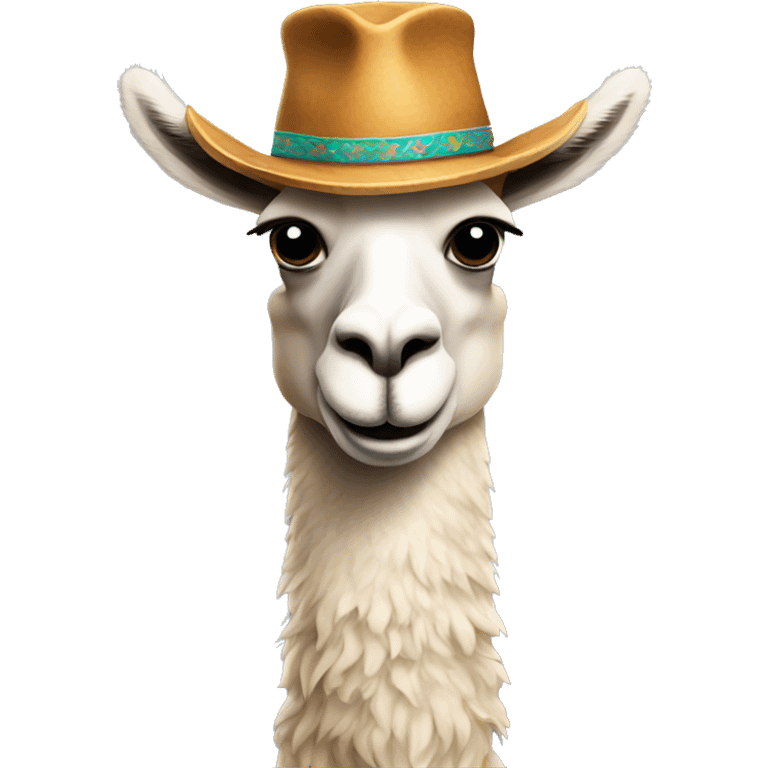 llama with hat emoji