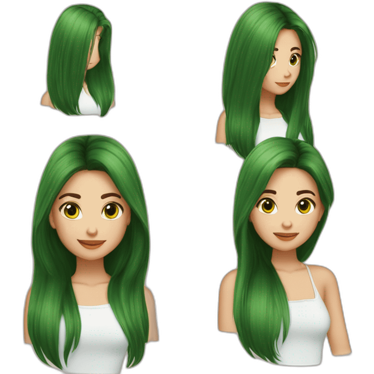 Femme cheveux long lisse roux yeux verts mignonne 😍 emoji