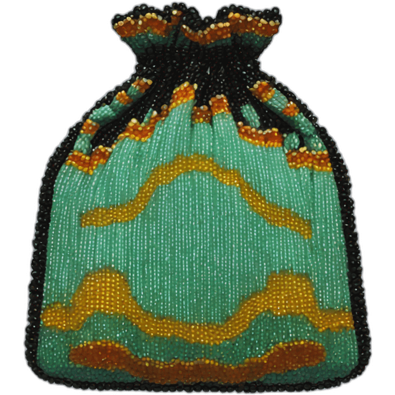 hand holding a beaded bag emoji