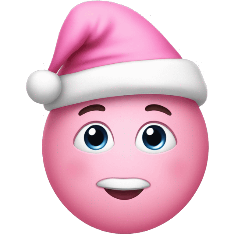 Pastel pink heart with a pink Santa hat emoji