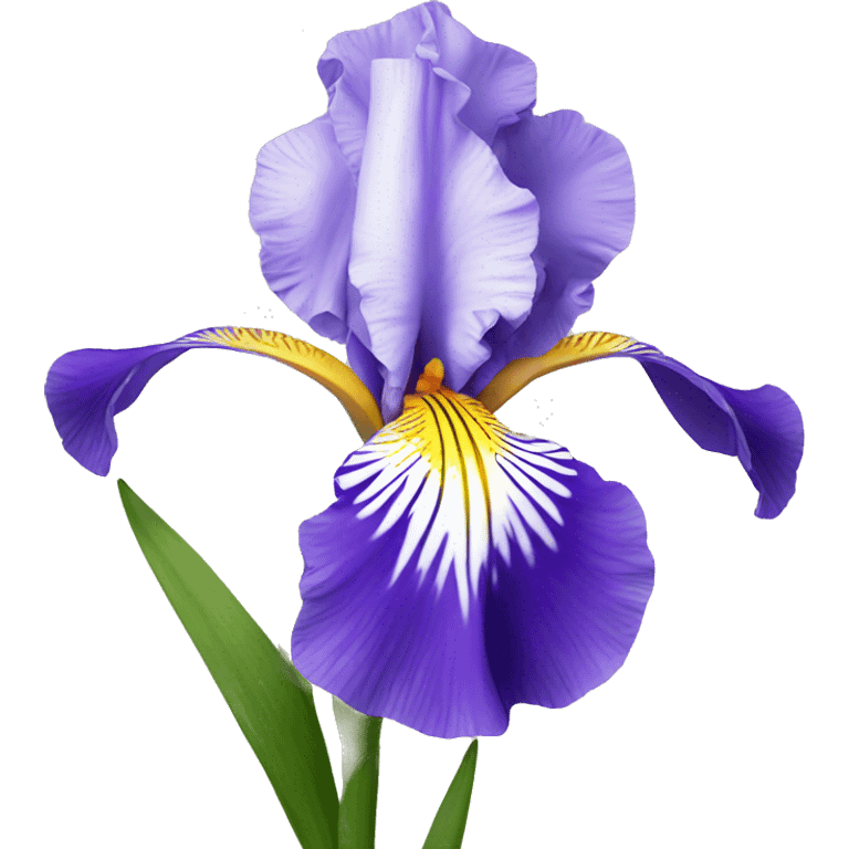 Iris flower with stem emoji