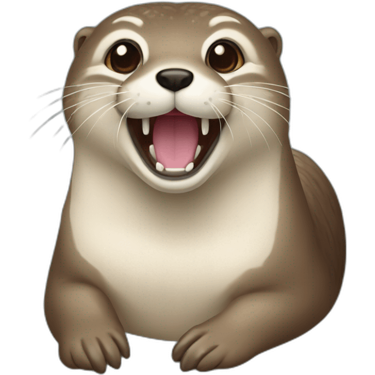 Loutre sur un chien emoji