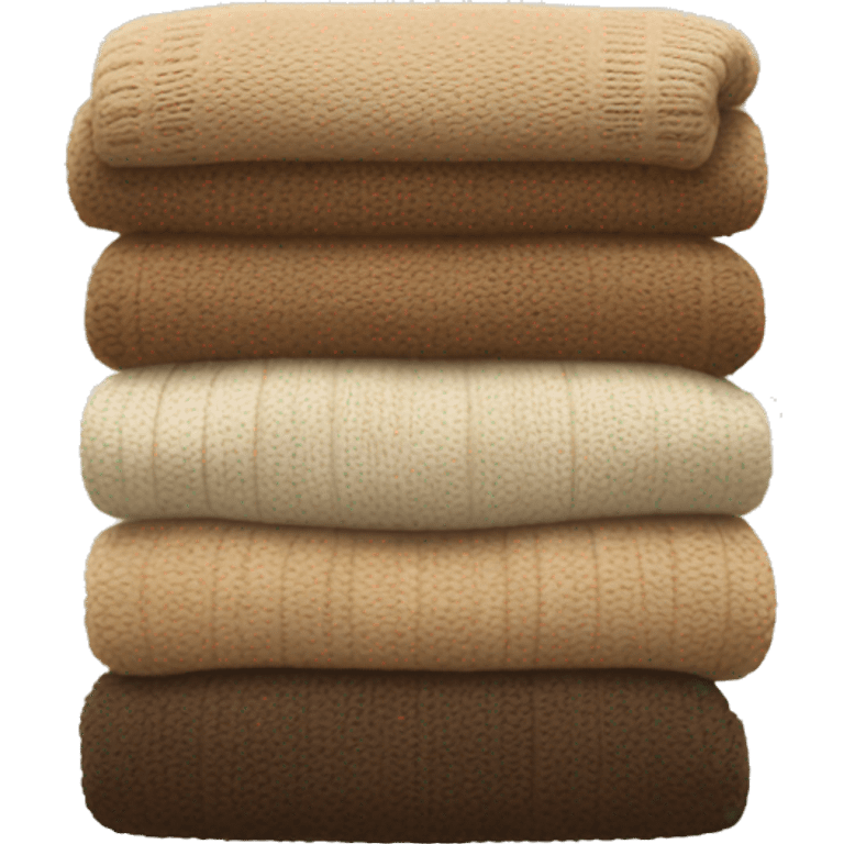 stack of beige and brown sweaters emoji