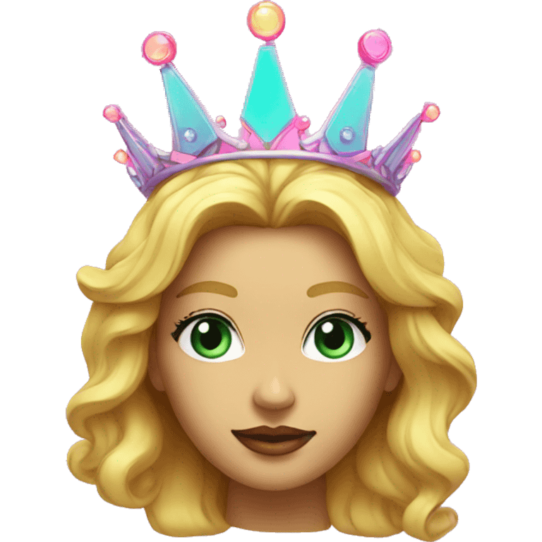 Neon queen crown that says Founder emoji