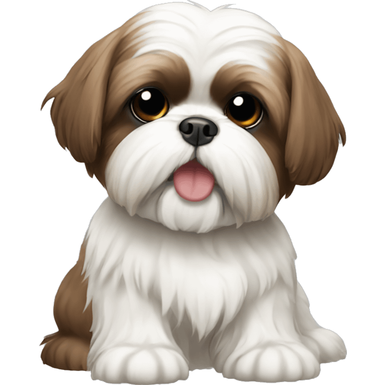 Brown and white shih tzu emoji