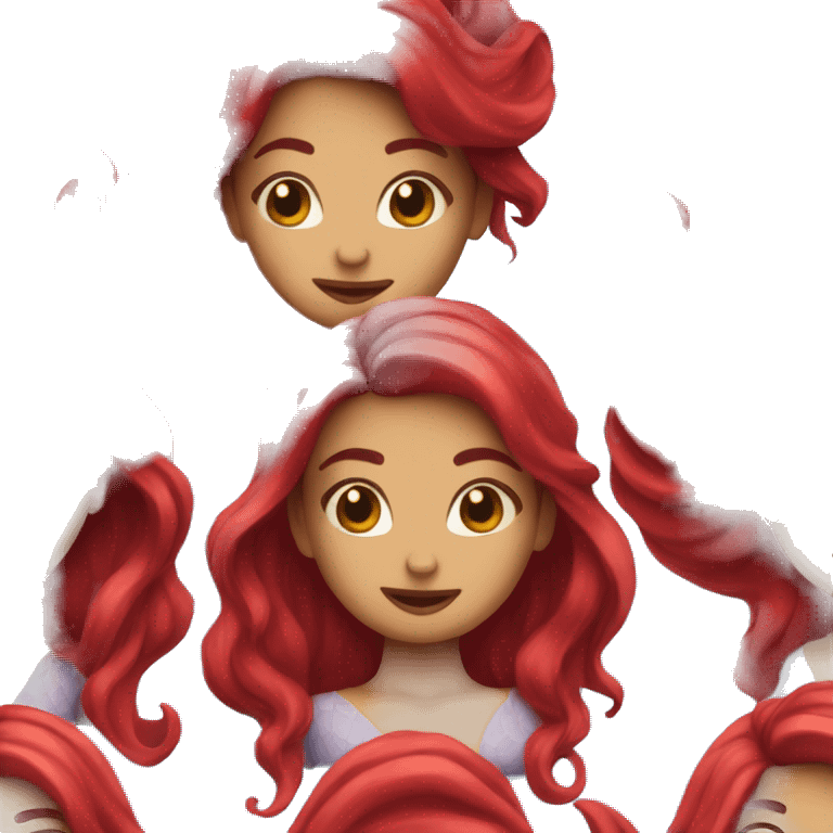 red mermaid with tail and long hair emoji