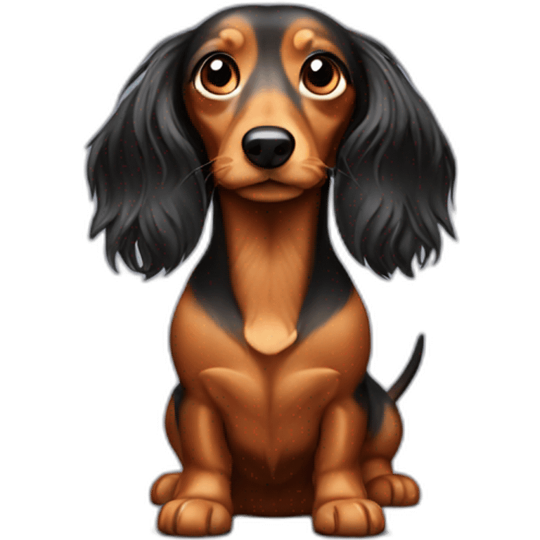 long hair doxie emoji