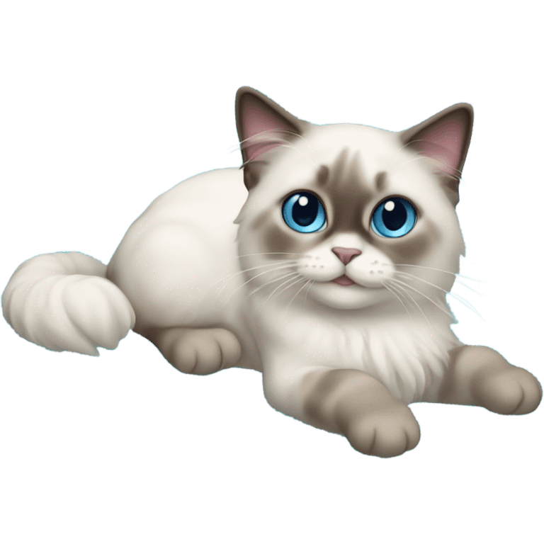 Ragdoll cat swimming pool emoji