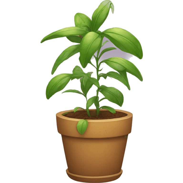 Plantas colgantes en una maceta emoji