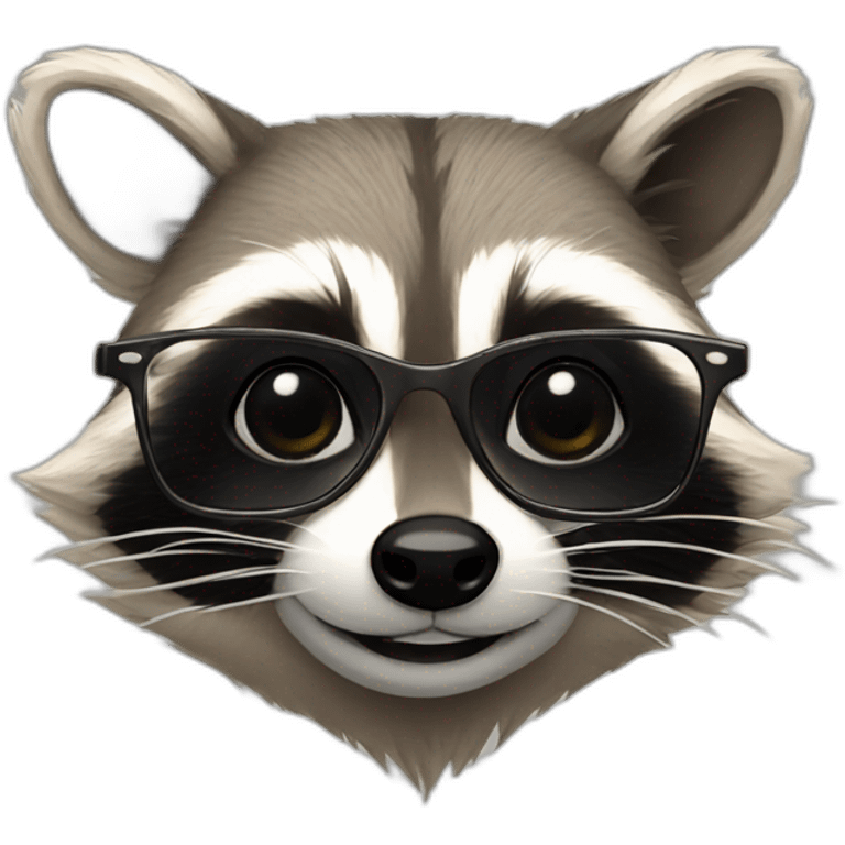 Raccoon with glasses emoji