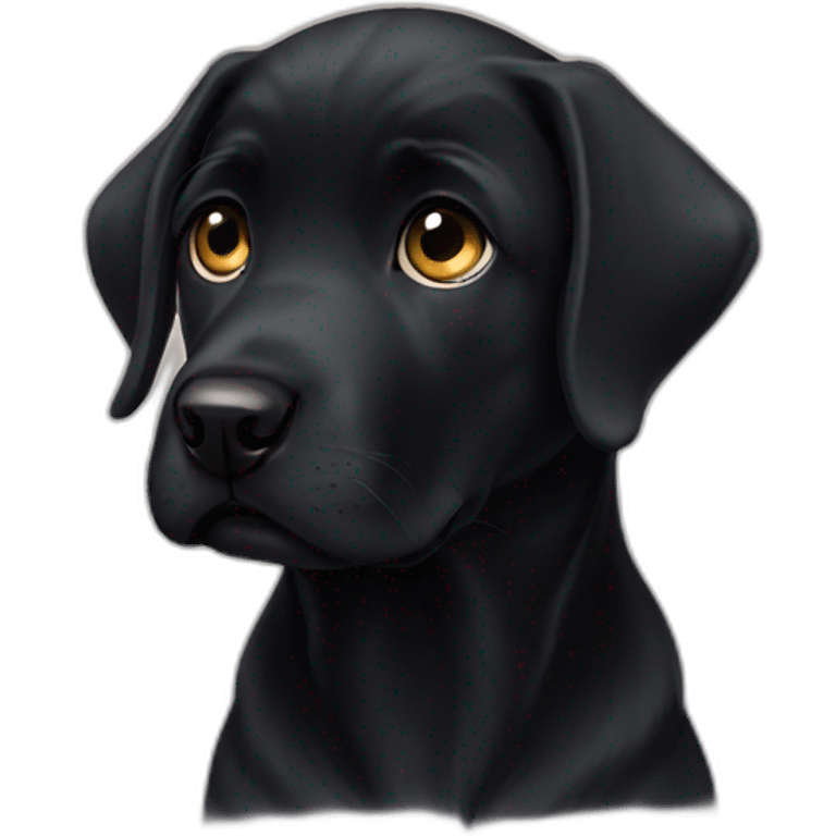 Sad puppy eyes black Labrador emoji