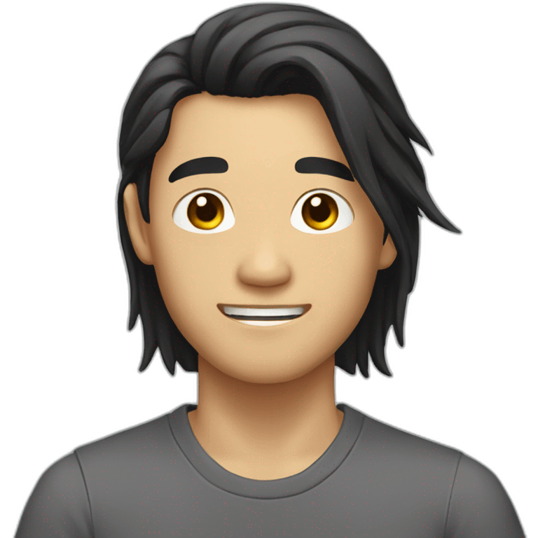 asian guy with long hair and tatoos emoji