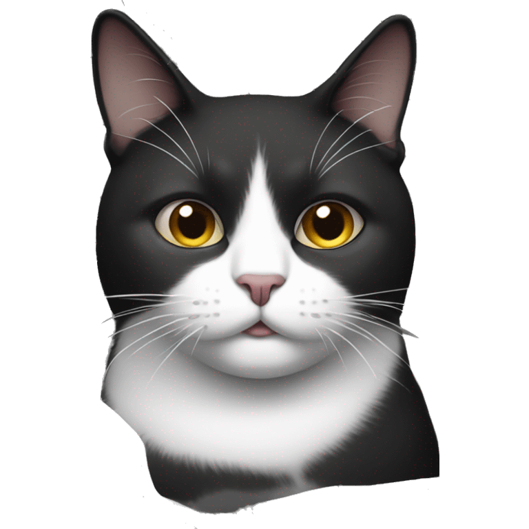 Black and white fat cat emoji